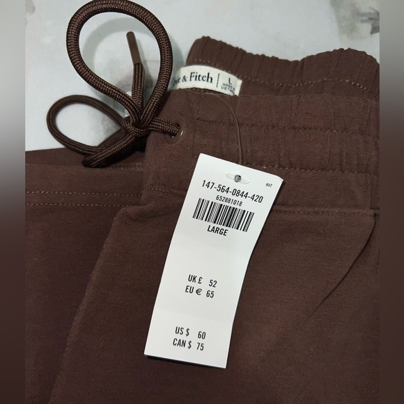 Abercrombie & Fitch Luxe Terry Wide Leg Sweatpants Size L never worn NWT - Picture 3 of 6